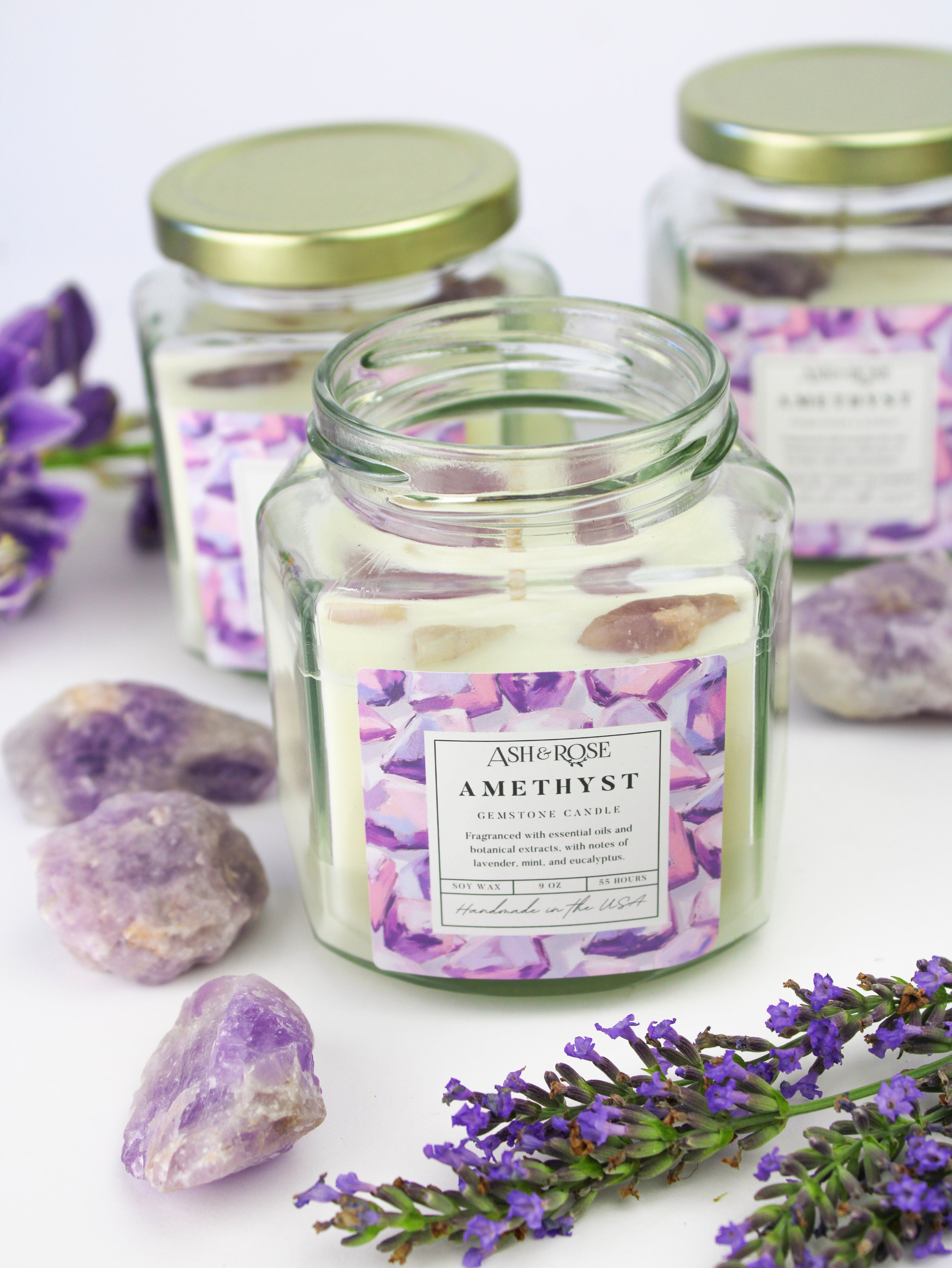 Crystal Candle | Gemstone Soy Candle Collection