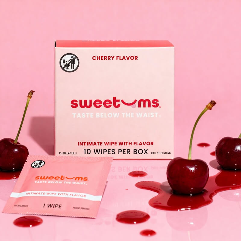 Sweetums Cherry Flavored Intimate Wipes | Feel Fresh & Confident
