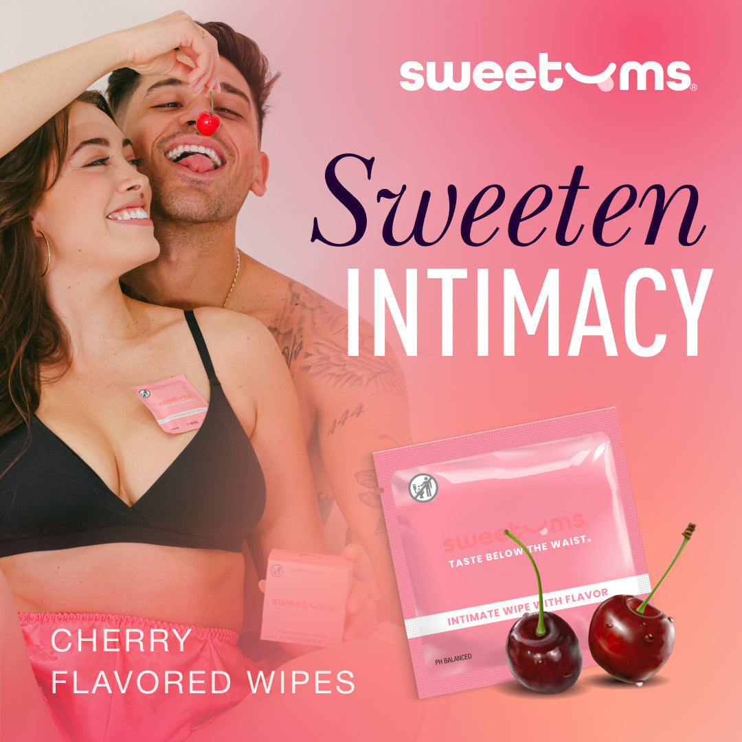 Sweetums Cherry Flavored Intimate Wipes | Feel Fresh & Confident