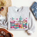 Valentine's Coffee Lover Sweatshirt | Cozy Pink Graphic Sweatshirt